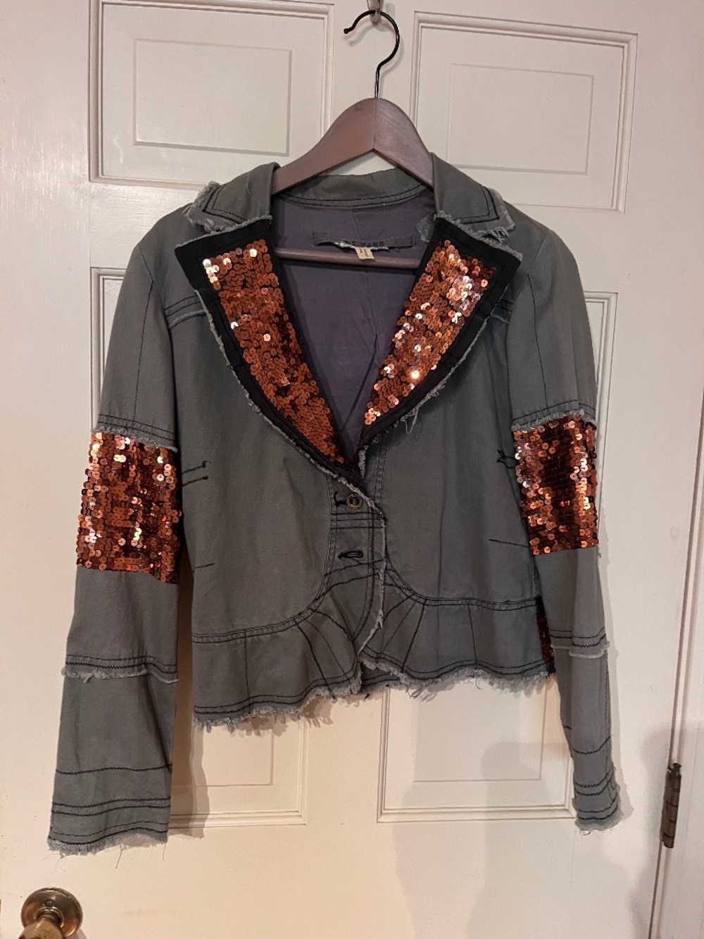 Da-Nang Black Jacket with Sequin Accents - XS
